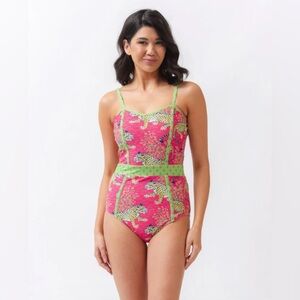 Lime Ricki Pink & Lime Green One-Piece Swimsuit
